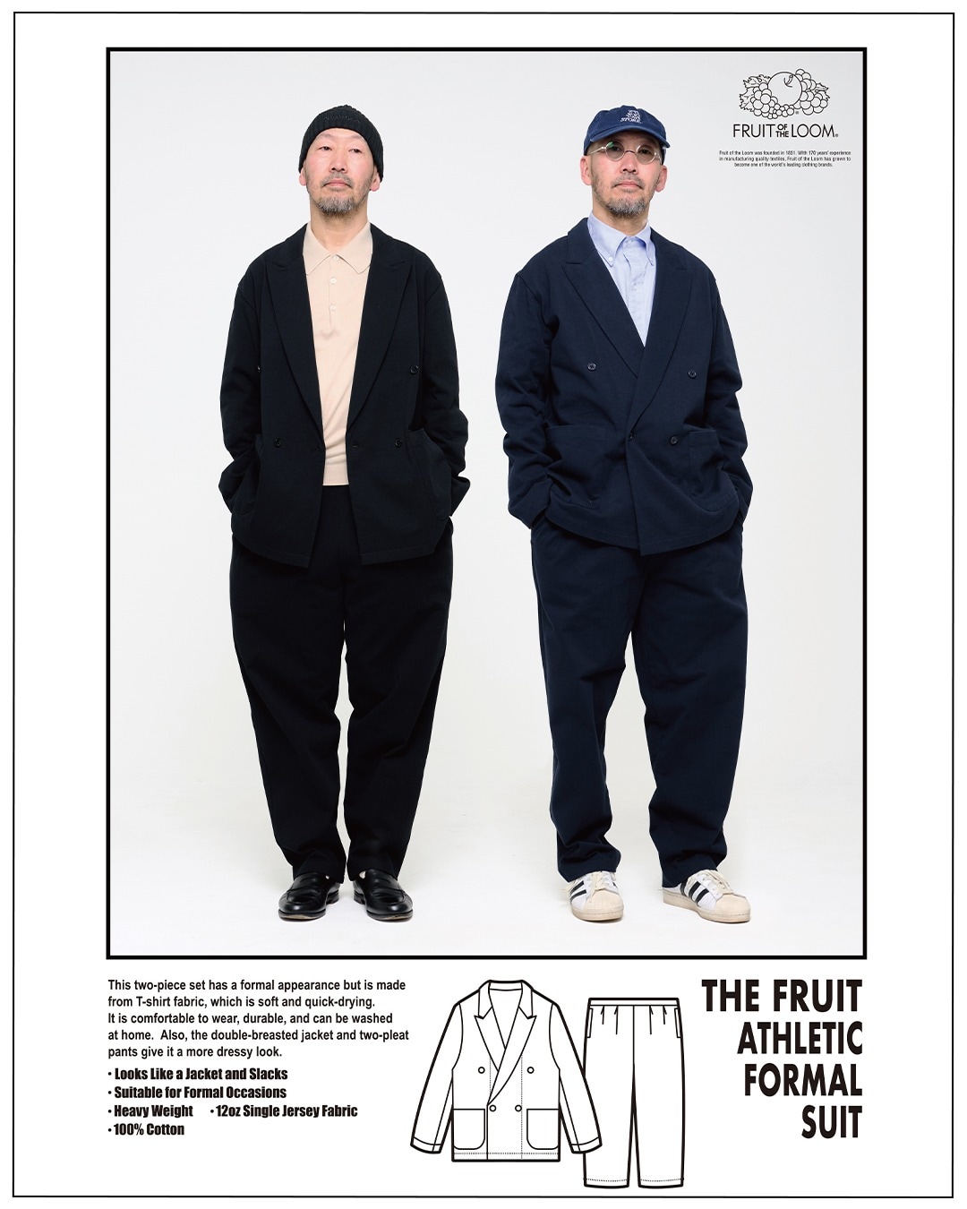 FRUIT OF THE LOOM ATHLETIC FORMAL SUIT 黒 Fruit of the Loom 
