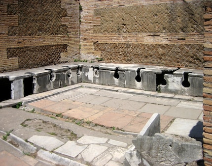 An ancient Roman latrine