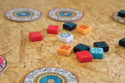 All possible colours can be found in the middle of the table.