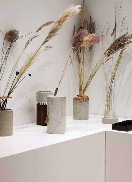 Reed grass and other grass fronds