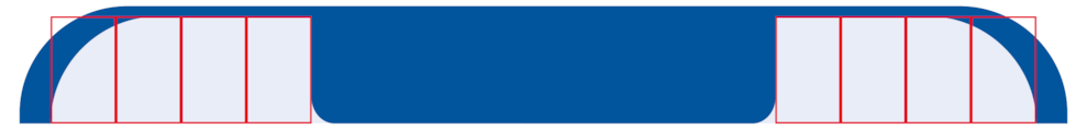 Vier Icons links, vier rechts und das wars