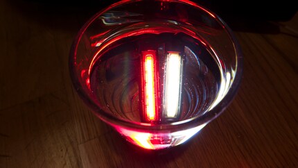 Tauch-Test im Glas: Ja, meine Exemplare sind wie versprochen zu 100 Prozent wasserdicht.