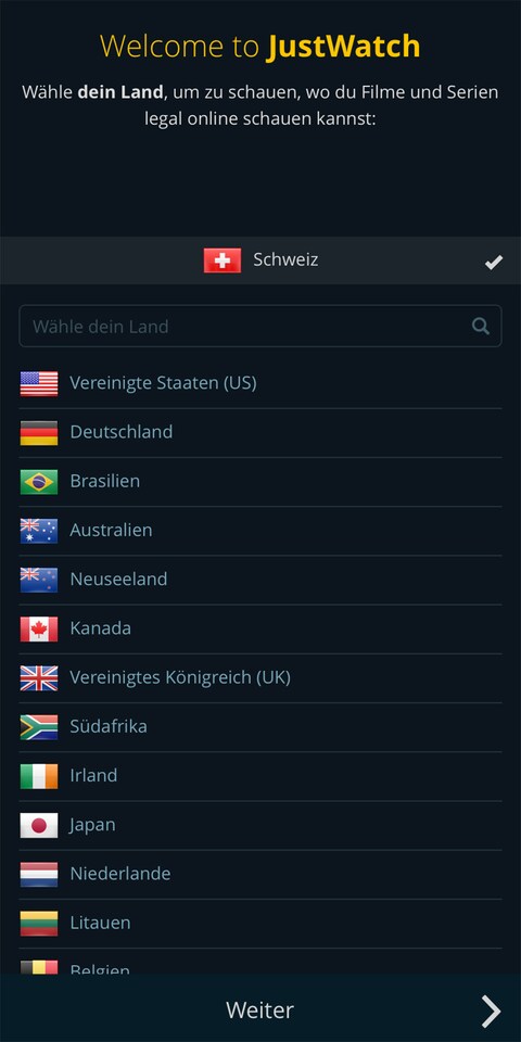 Land auswählen...