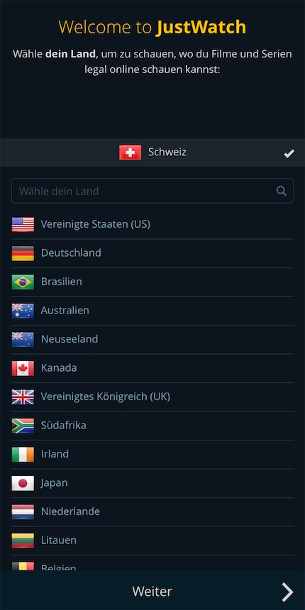 Choose country...