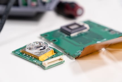 Laser module and DMD chip next to each other.