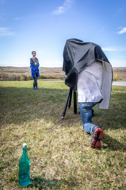 A scene from the photo shoot