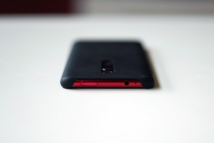 The notification light is integrated at the top of the camera module.