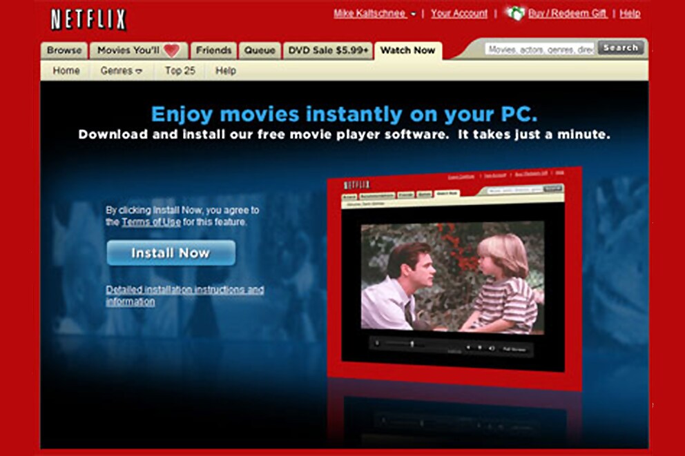 «Watch Now», so der Name der Netflix-Streaming-App während ihren Anfängen.