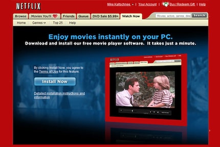 «Watch Now» – the name of the Netflix streaming app in the early days.