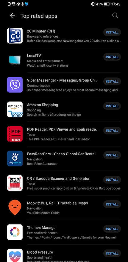 Die Top Rated Apps der Schweiz wirken etwas seltsam