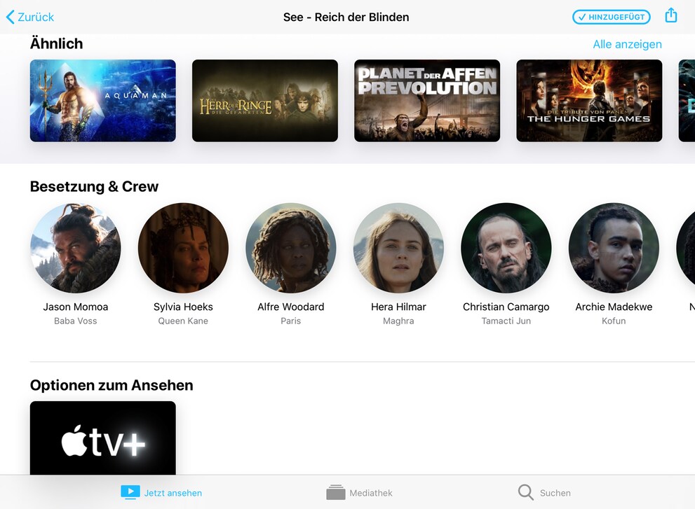 Bei allen Filmen und Serien findest du nützliche Infos.