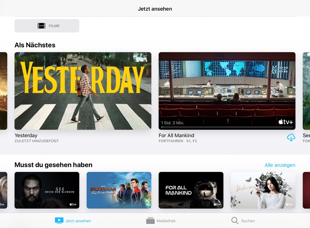 Apple Originale haben unten rechts das Apfel-Logo mit Plus. On-Demand-Inhalte nicht.
