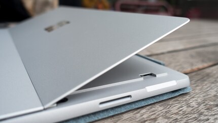 The stand allows for any angle, with the microSD slot underneath.