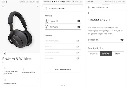 This is what the Bowers & Wilkins Headphones app looks like