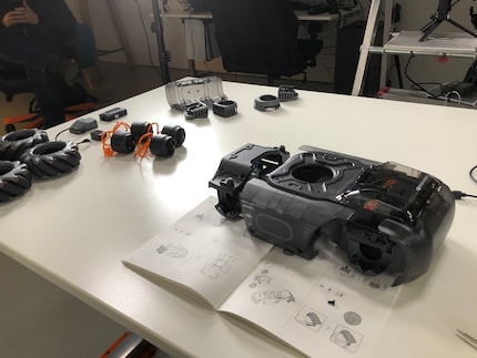 After the first stages of assembly, my new toy doesn't quite look like a robot yet.