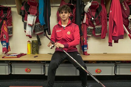 Finn Naber, ice hockey talent from Basel.