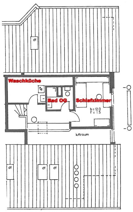 Das Obergeschoss.