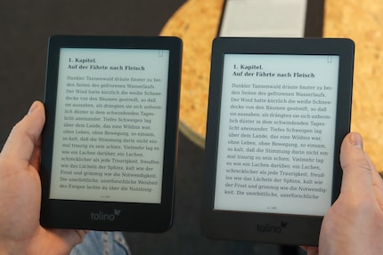 Beim Shine 3 (links) passt etwas mehr Text auf eine Seite als beim Page 2 (rechts).