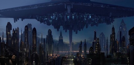 Die neue Hauptstadt auf Coruscant über den Ruinen der Alten Republik und des Imperiums.
