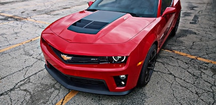 The bonnet of a 2012 Chevrolet Camaro