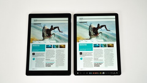 Magazine lesen sich hingegen auf beiden Geräten gleich gut.