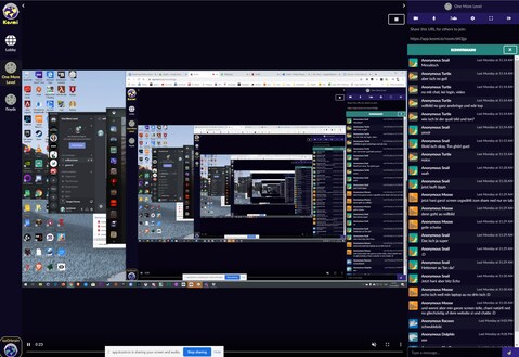 Wenn der Host sein ganzes Display teilt, muss er die entsprechende Anwendung immer im Vollbild anzeigen oder die anderen sehen sowas.