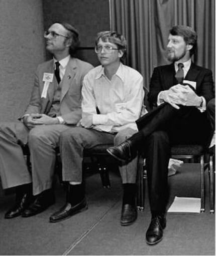 Gates (centre) and Kildall (right), source: https://bookjelly.com/the-tragic-story-of-gary-kildall/