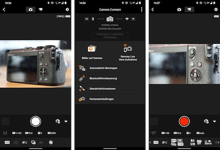You can take photos and videos with the Canon app.