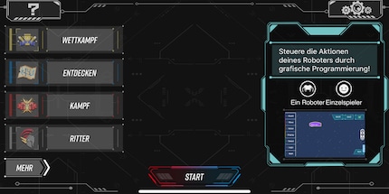 The start screen of the app shows you four of the eight modes on the left, including mini-preview on the right.