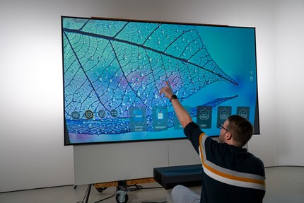 The top left and top right corners are often slightly blurred with UST projectors.