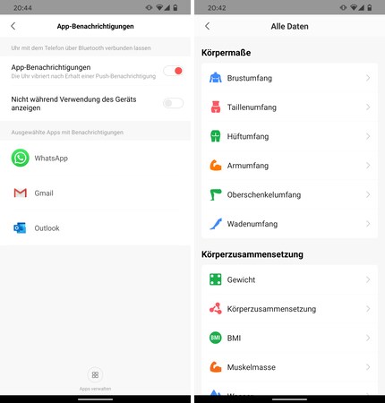 You have to approve notifications on the GTR for each app individually and can enter any amount of data in the app.