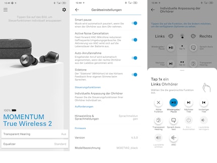 Here's what the app looks like with the touch control settings.