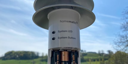 The system LED and button are the only controls on the Weather Sensor Pro.