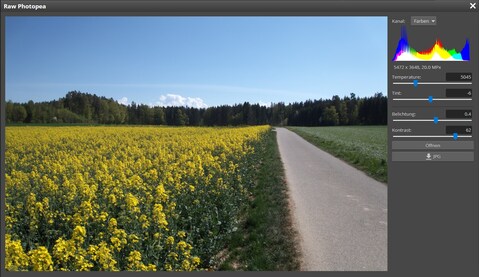 RAW-Bearbeitung: Vorhanden, aber minimal