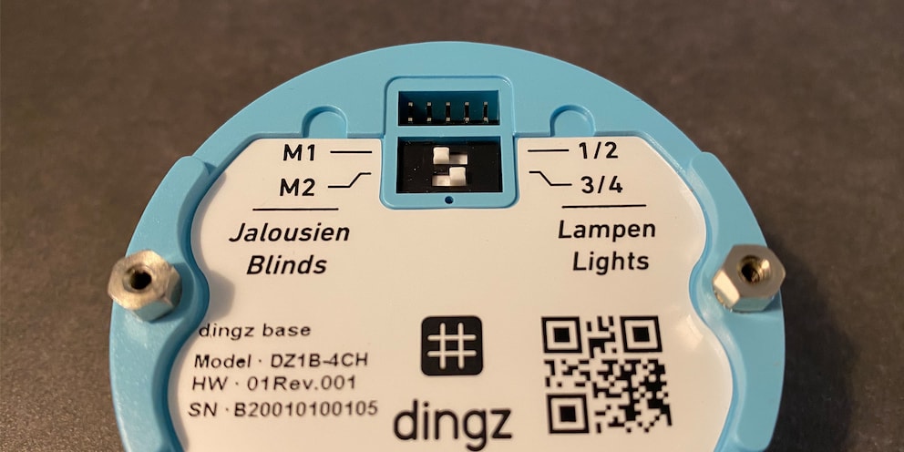 Auf der Dingz base kannst du zwischen Rollladen- und Lichtschalterfunktion hin- und herschalten.