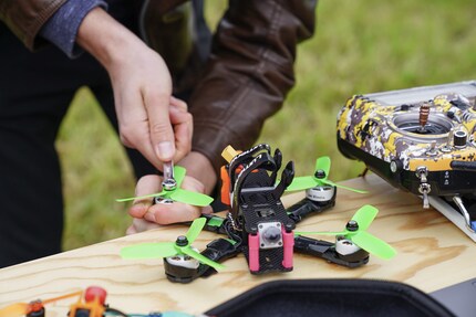 The drone is ready for its first flight