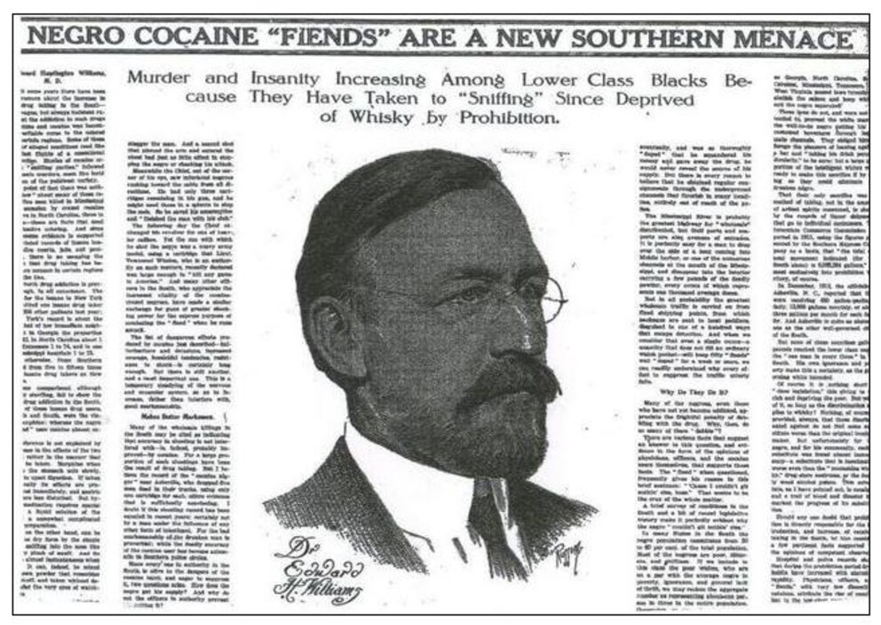 Die New York Times hat im Jahre 1914 noch vom Schreckgespenst des wilden Schwarzen auf Kokain geschrieben