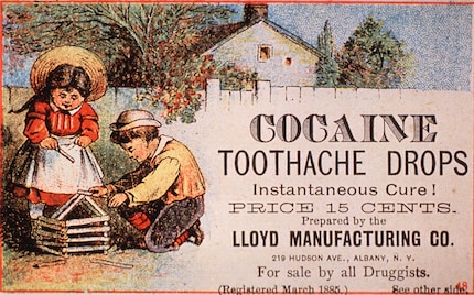 An ad from 1885 openly advertising cocaine to children.
