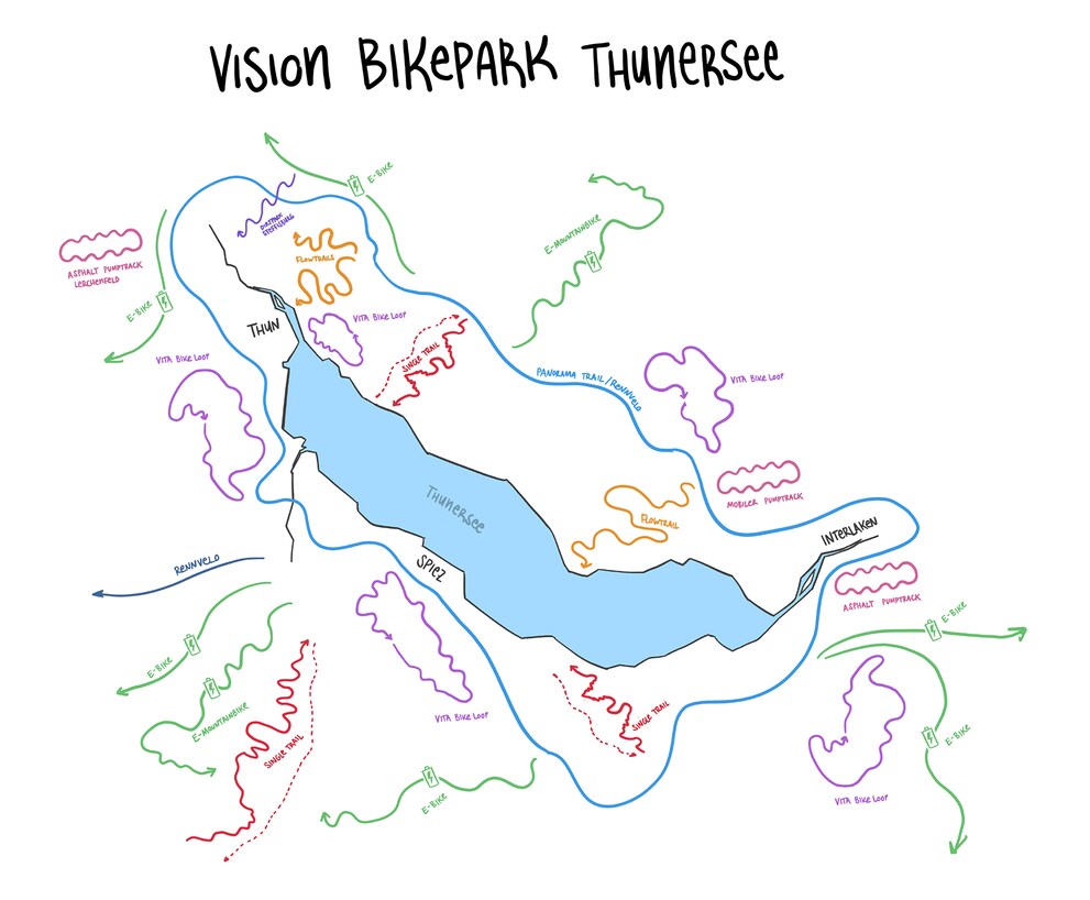 Vorerst noch eine Vision: ein Geflecht aus Singletrails, Flowtrails und Pumptracks.