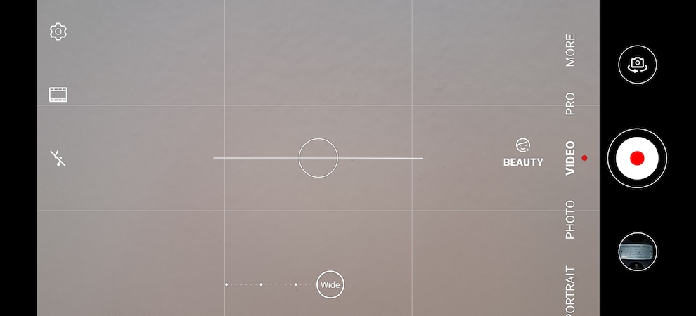 Das Zoom Interface bei Videos auf dem Huawei P40 Pro