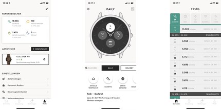 The Fossil app is well organised, easy to understand and works perfectly.