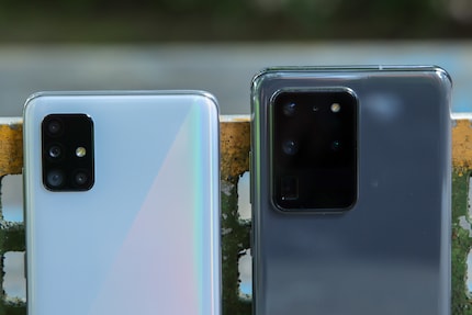 The camera module is smaller on the Galaxy A51.