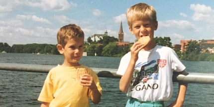 All clean: my brother and I over 25 years ago.