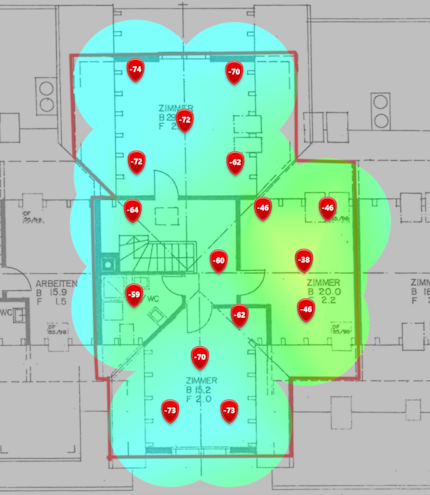 5 GHz signal range on the second attic floor.
