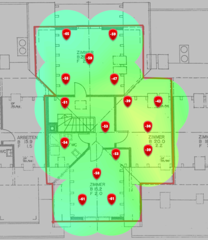5 GHz signal range on the second attic floor.