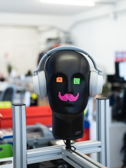 The Noise Chancellor with Microsoft headphones