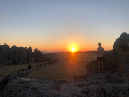 On the « terrace» at sunset.