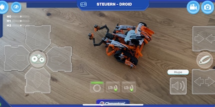 In control mode, you can see what the robot is doing through your camera phone.