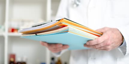 Patient data is shared with all parties involved through smart contracts.
