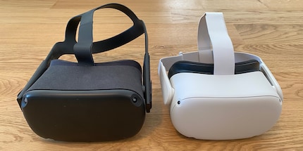 Slimmer, lighter and yet it still packs more of a punch. The Quest on the left and Quest 2 on the right.